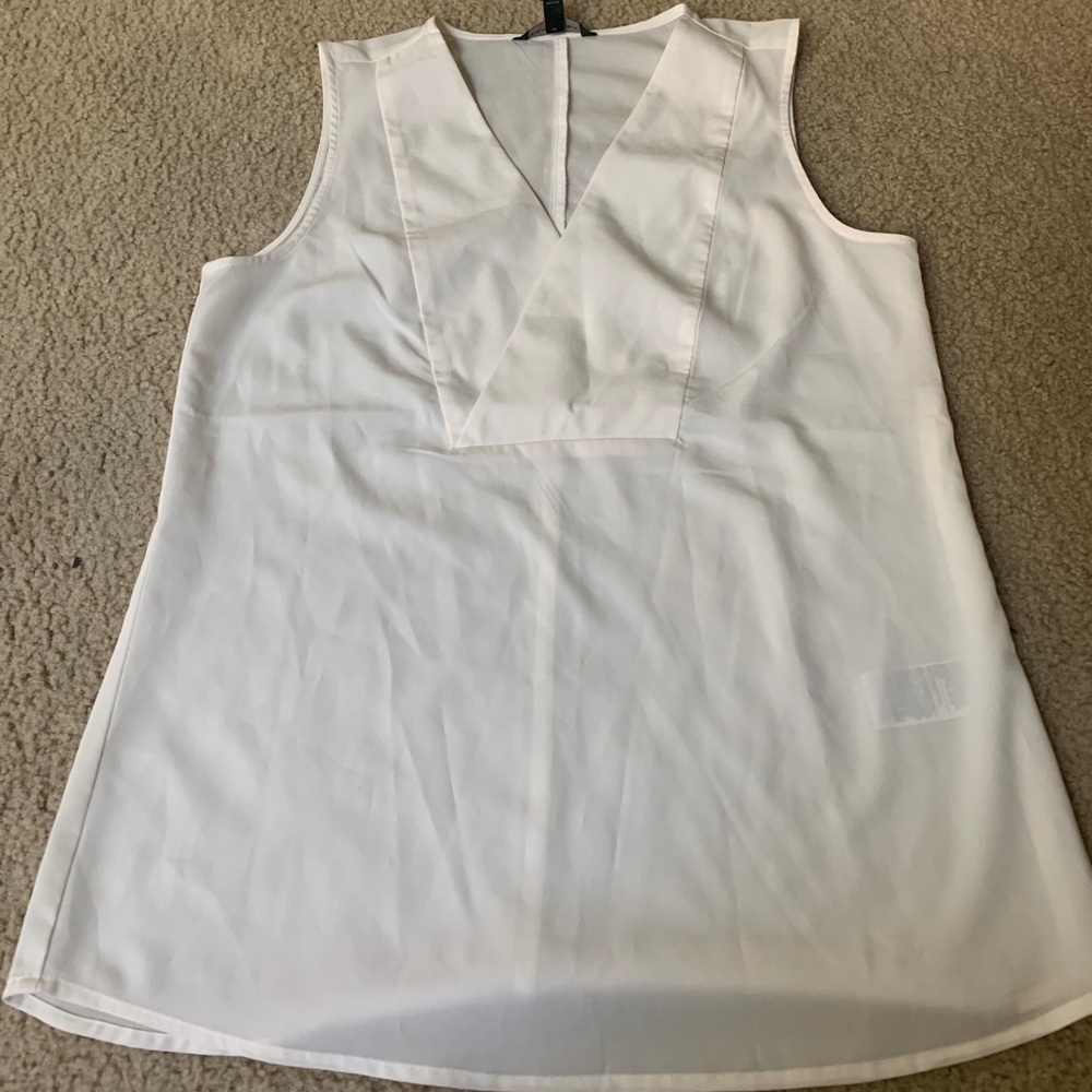 Sleeveless white tank top